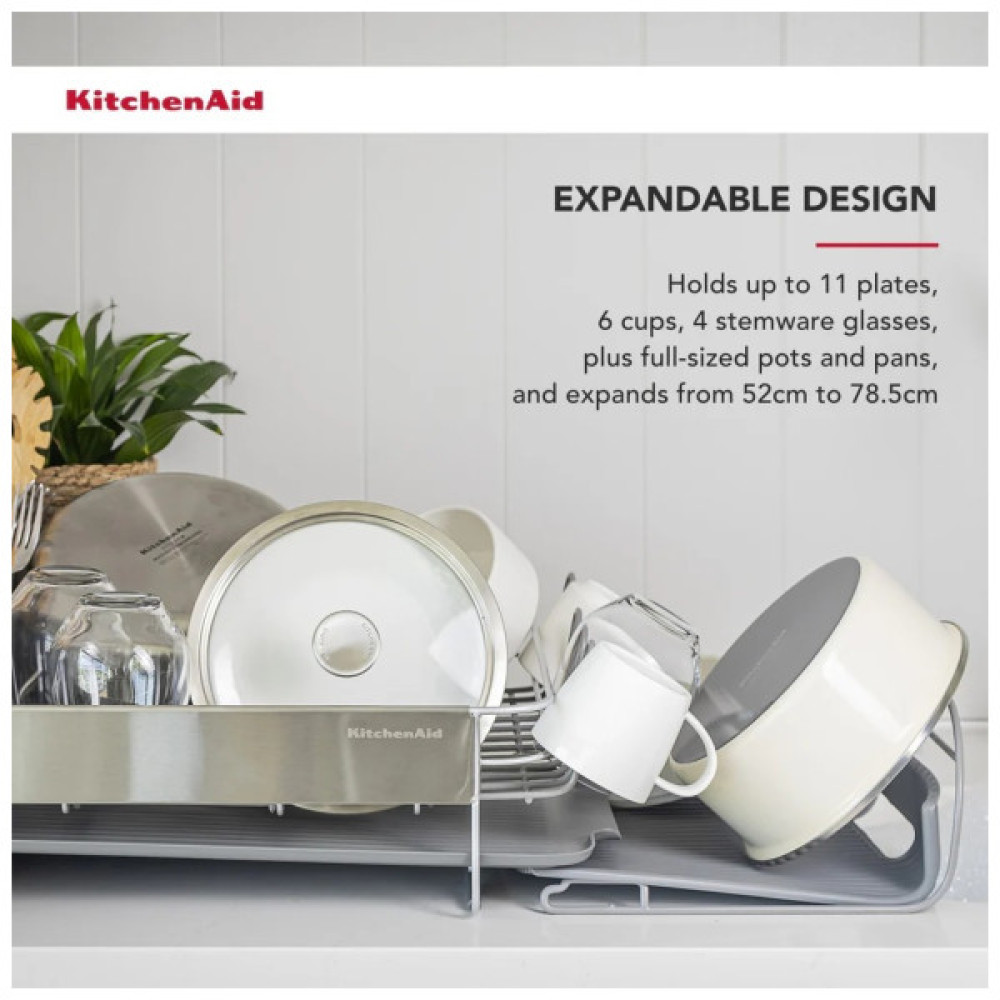 Сушарка для посуду KitchenAid Sinkware 61,5 x 38,5 x 37,5 см сірий (KEG896BXCGA)