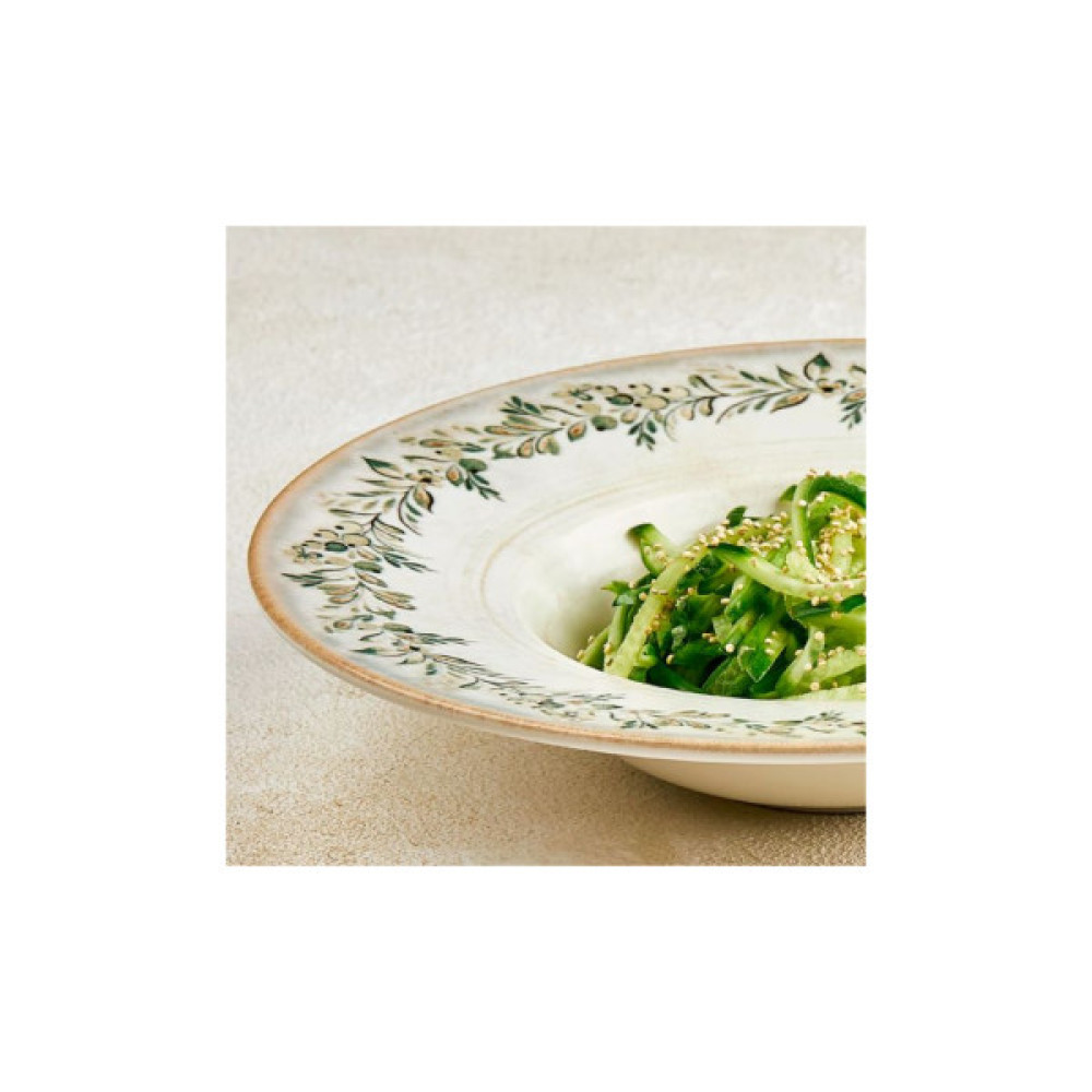 Тарілка By Bone серія "Oliva" для пасти з прямим бортом 25 см 400 мл (OLV-GT-25-CK)
