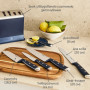 Набір ножів Tefal Ever Sharp Pro, 6 предметів, чорний (K297S644)