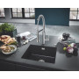 Мийка кухонна Grohe K700U, граніт, прямокут., без крила, 457x406x203мм, чаша - 1, врізна/під стільницю, чорний граніт Мийка кухонна Grohe K700U, граніт, прямокут., без крила, 457x406x203мм, чаша - 1, врізна/під стільницю, чорний граніт