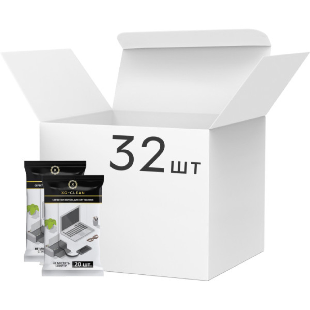 Серветки XoKo for technique 20шт BOX, 32 пачки (XO-Clean-20-32)