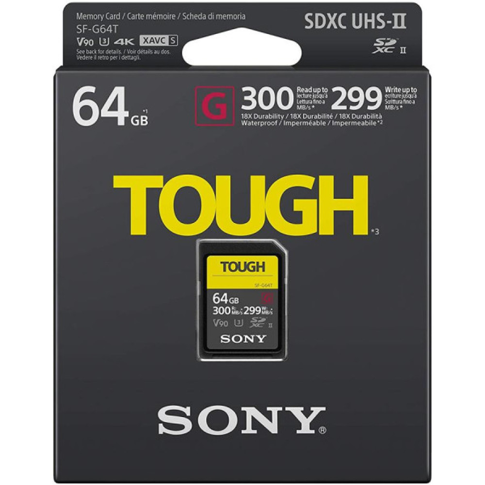Карта пам'яті Sony SDXC   64GB C10 UHS-II U3 V90 R300/W299MB/s Tough