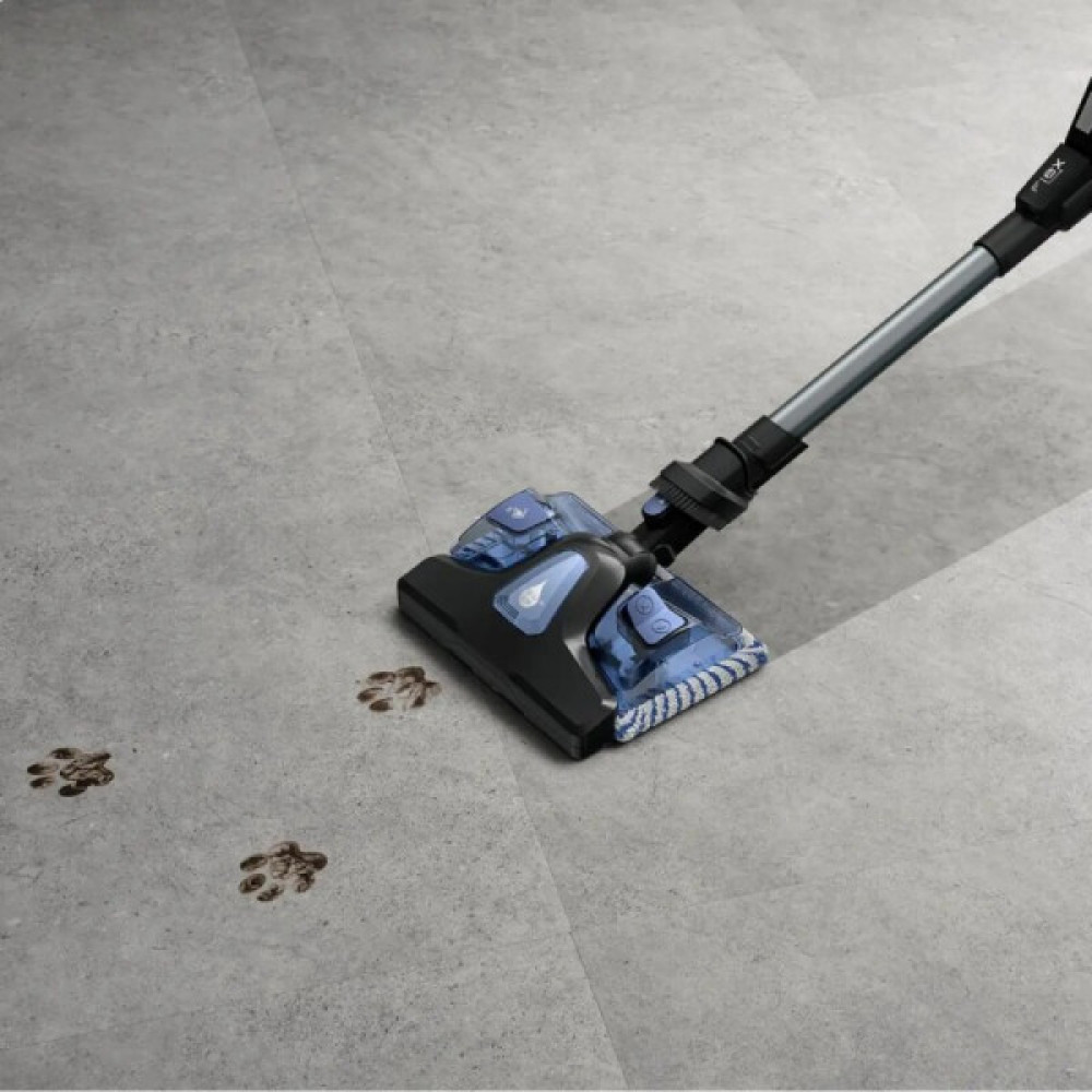 Пилосос Rowenta безпровідний X-Force Flex 10.80, 300Вт, вологе прибирання, конт пил -0.44л, автон. робота до 60хв, HEF system 99,9%, чорно-синій