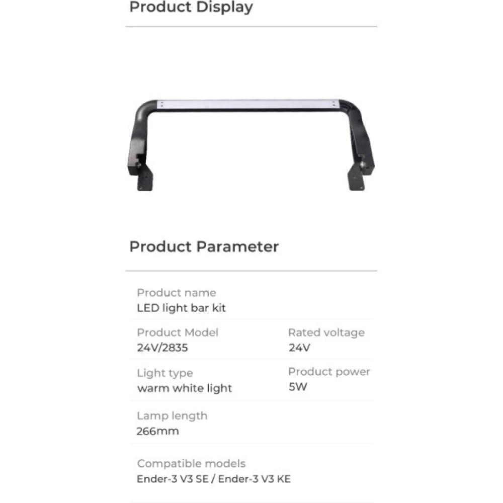 Запчастина для 3D-принтера Creality Ender-3 V3 SE/KE LED Light Bar Kit (4004010247)