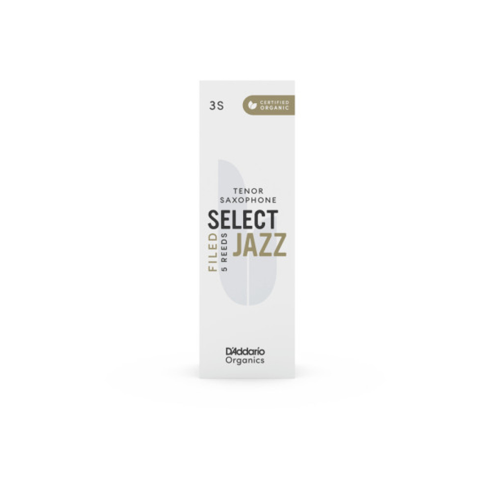 Тростина для саксофона D'Addario Organic Select Jazz - Tenor Sax Filed 3S - 5 Pack (ORSF05TSX3S)