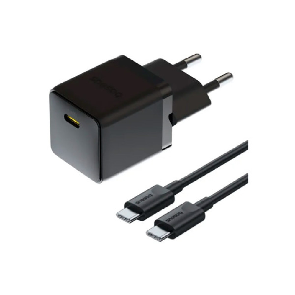 Зарядний пристрій Baseus Palm Fast Charger 1C 20W + Cable 1.0m Type-C 60W black (P10111602113-01)