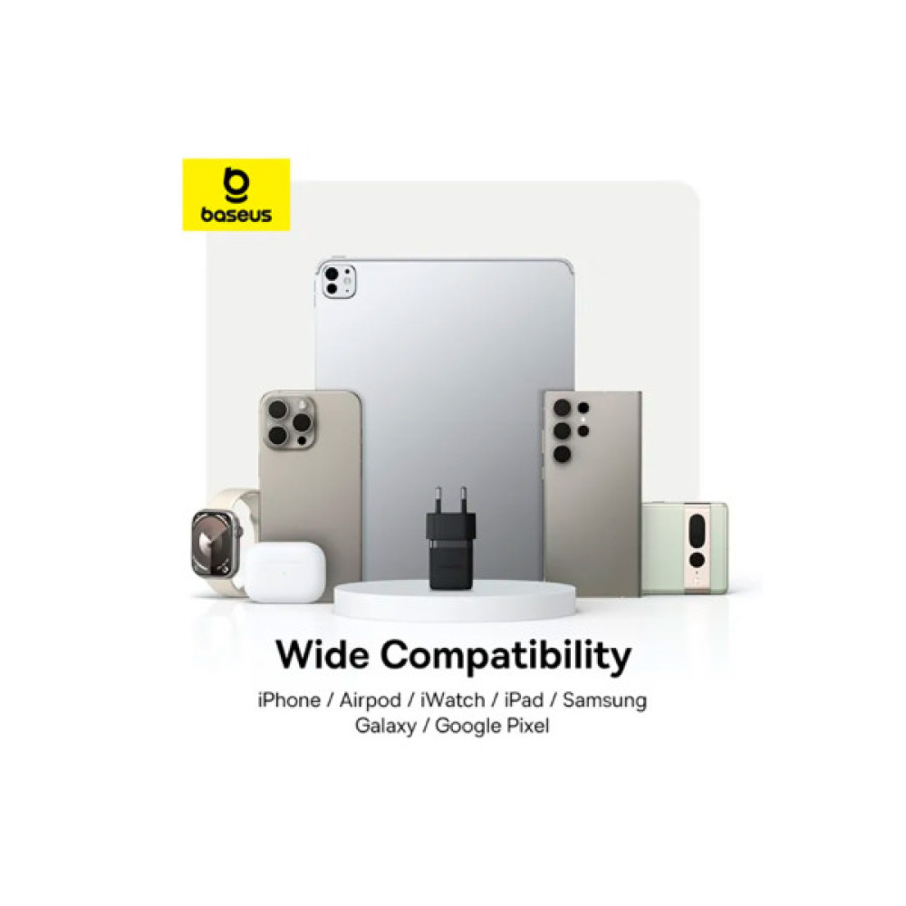 Зарядний пристрій Baseus Palm Fast Charger 1C 20W + Cable 1.0m Type-C 60W black (P10111602113-01)