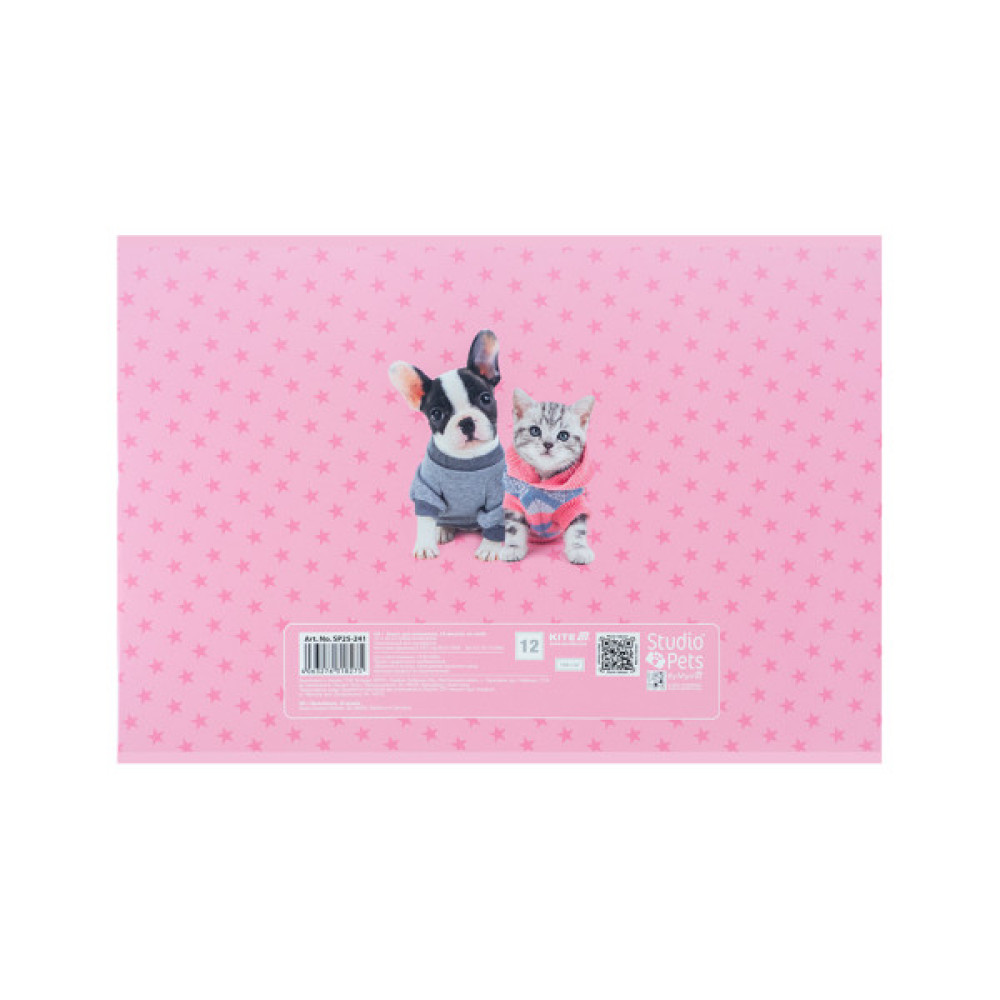Альбом для малювання Kite Studio Pets, 12 аркушів (SP25-241)