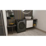 Пральна машина Haier фронтальна, 5кг, 1200, A, 42.3см, дисплей, інвертор, люк чорний, Wi-Fi, висота 70см, cріблястий