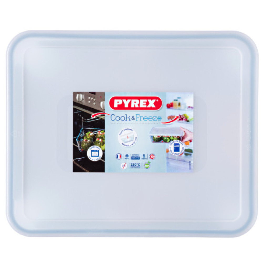 Форма для випікання Pyrex CookFreez з кришкою прямокутна 27 х 22 х 9 см 4 л (244P000/7643)