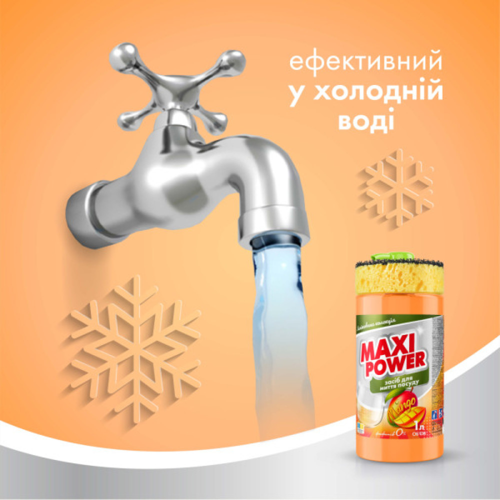 Засіб для ручного миття посуду Maxi Power Манго 1 л (4820204702076)