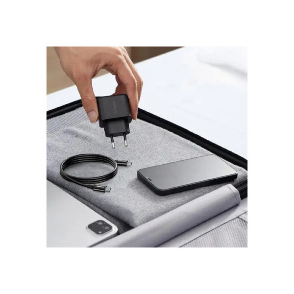Зарядний пристрій Ugreen USB-C PD25W + cable USB-C to USB-C 2.0m CD250 black (50581)