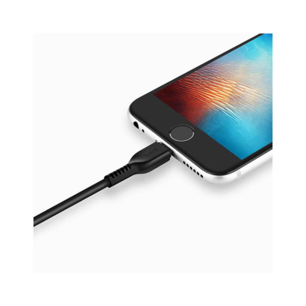 Дата кабель USB 2.0 AM to Lightning 1.0m 2.4A PVC TPE X20 black HOCO (6957531068808)