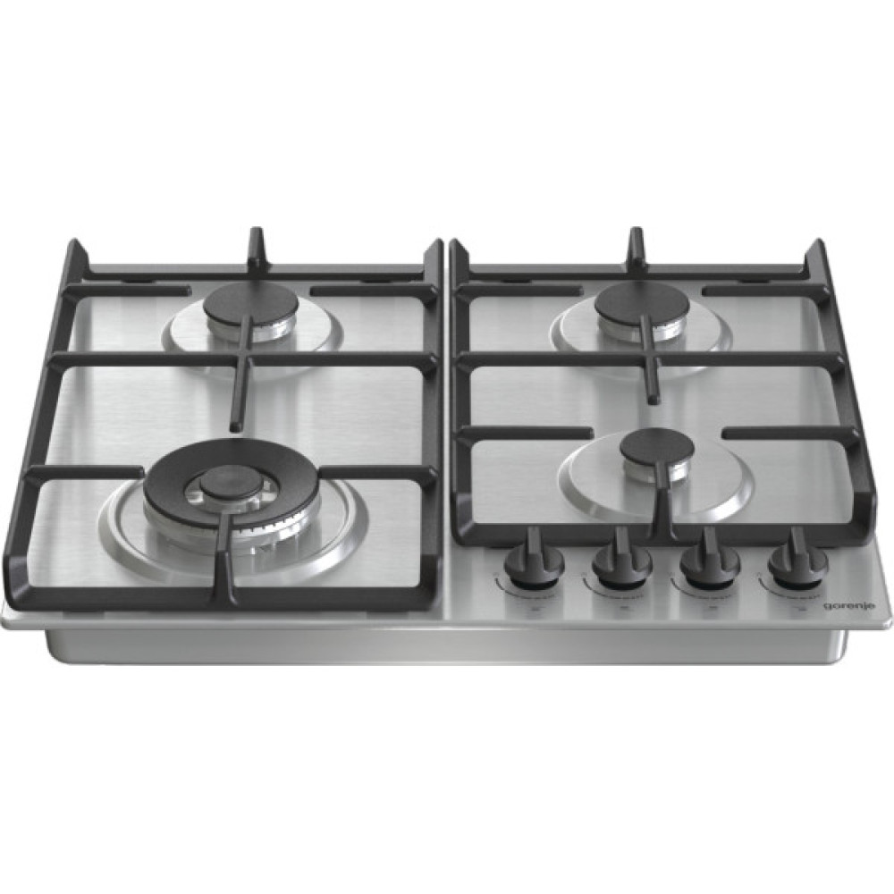 Варильна поверхня Gorenje газова, 60см, чавун, конфорка Wok, нерж