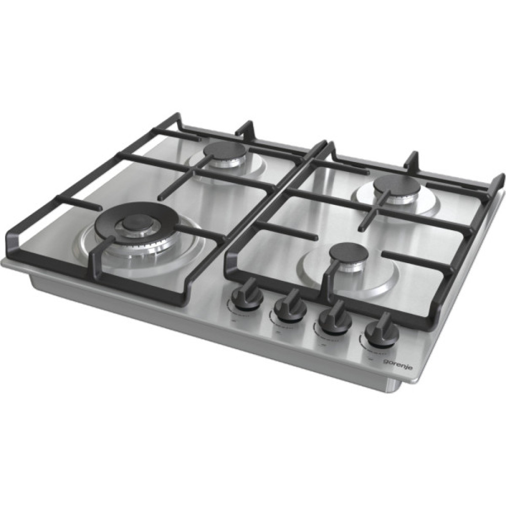 Варильна поверхня Gorenje газова, 60см, чавун, конфорка Wok, нерж