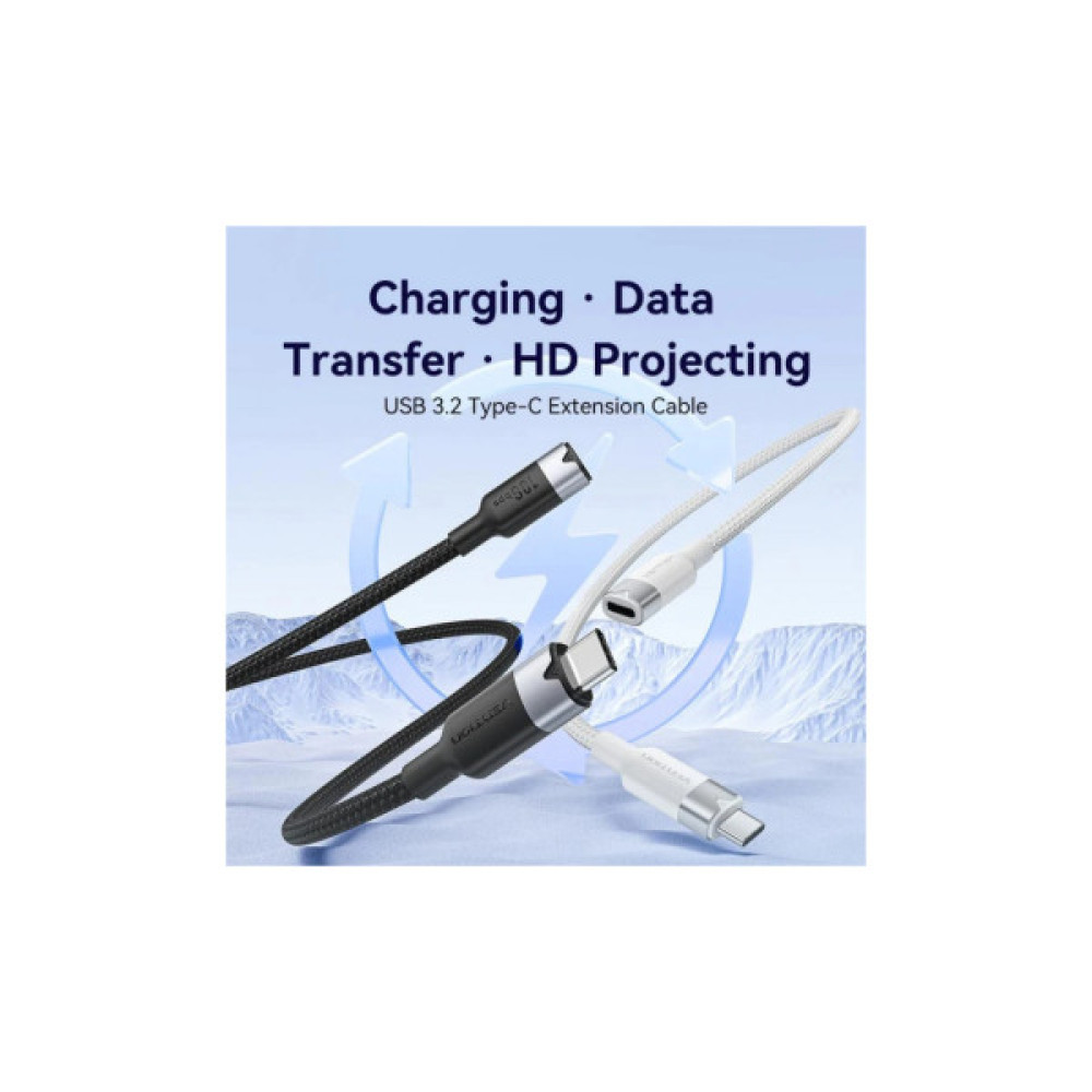 Дата кабель USB-C M/F 1.0m 100W 10Gbps 4K60Hz VENTION (TRFBF)