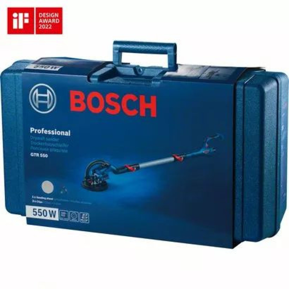 Шліфмашина для стін та стелі Bosch Professional GTR 550 550Вт 225мм 340-910об/хв 4.8кг