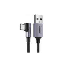 Дата кабель USB 2.0 AM to USB-C 2.0m 90° corner aluminum braid US284 black Ugreen (50942)