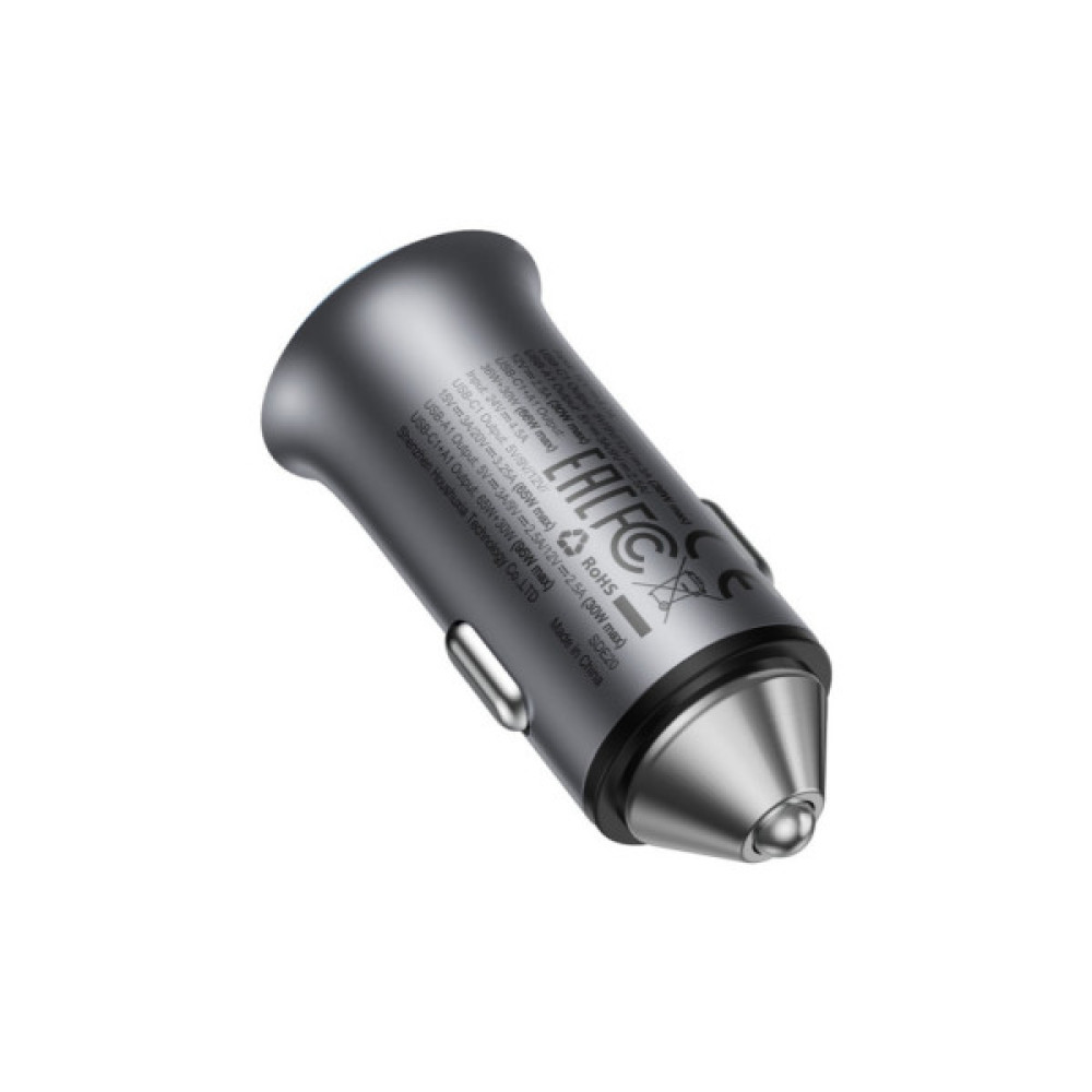Зарядний пристрій Acefast 1xUSB-C + 1xUSB 95W car adapter B16 black (6974316284970)