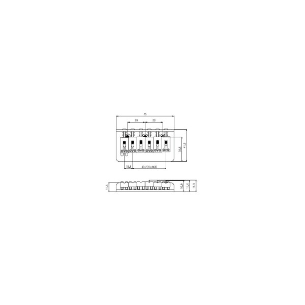 Бридж для гітари Paxphil BN015 Chrome