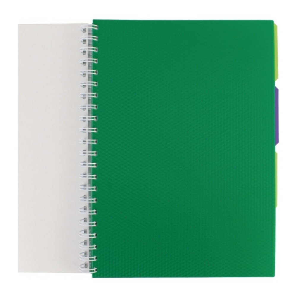 Блокнот Optima A4 Adamant пластикова обкладинка, з розділювачами та перфорацією, 120 аркушів, клітинка зелений (O20843-04)