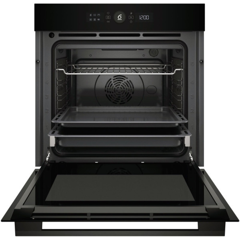 Духова шафа Whirlpool електрична, 73л, A+, дисплей, конвекція, телескопічні напрямні, чорний