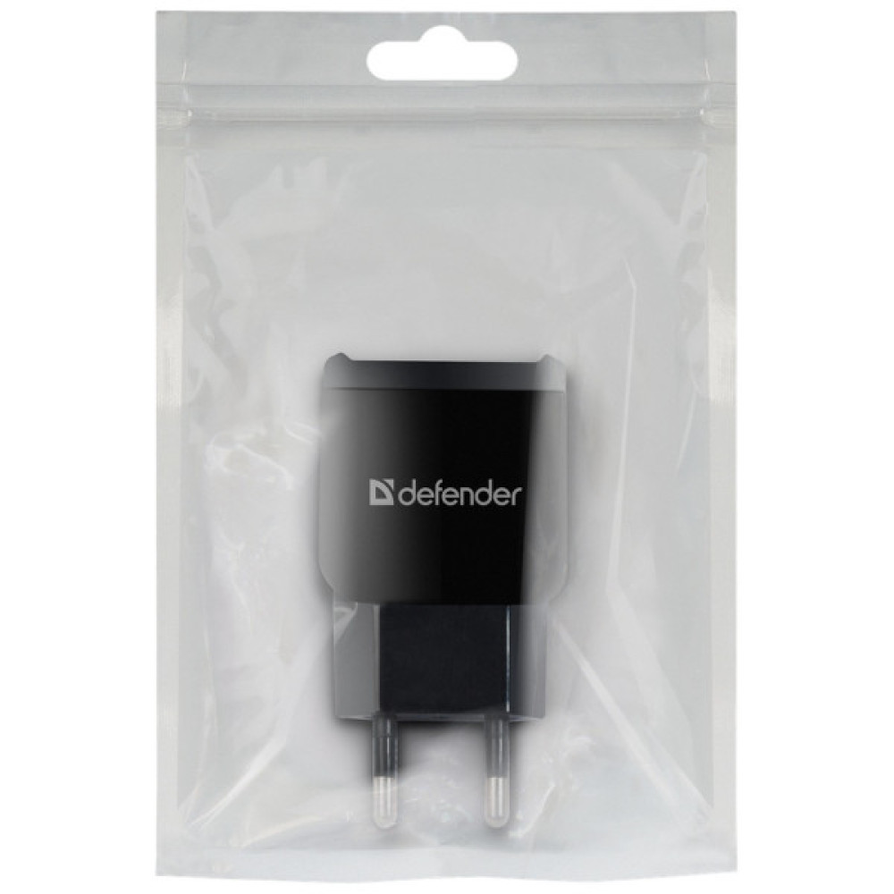 Зарядний пристрій Defender EPA-13 black, 2xUSB, 5V/2.1A, package (83840)