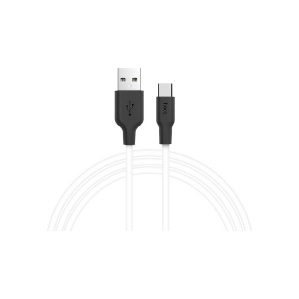 Дата кабель USB 2.0 AM to USB-C 1.0m 2A silicone X21 black+white HOCO (6957531071402)