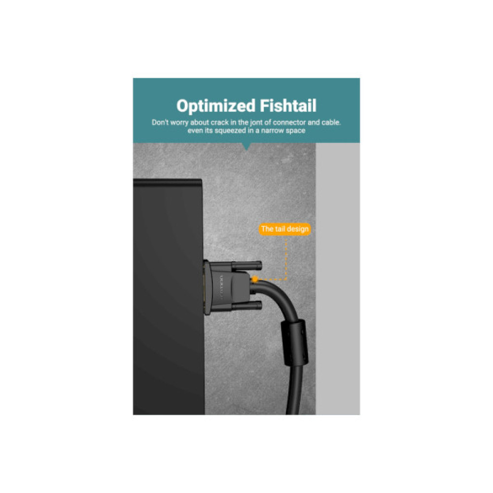 Кабель мультимедійний VGA 15M-15M 2.0m ferrite VENTION (DAEBH)