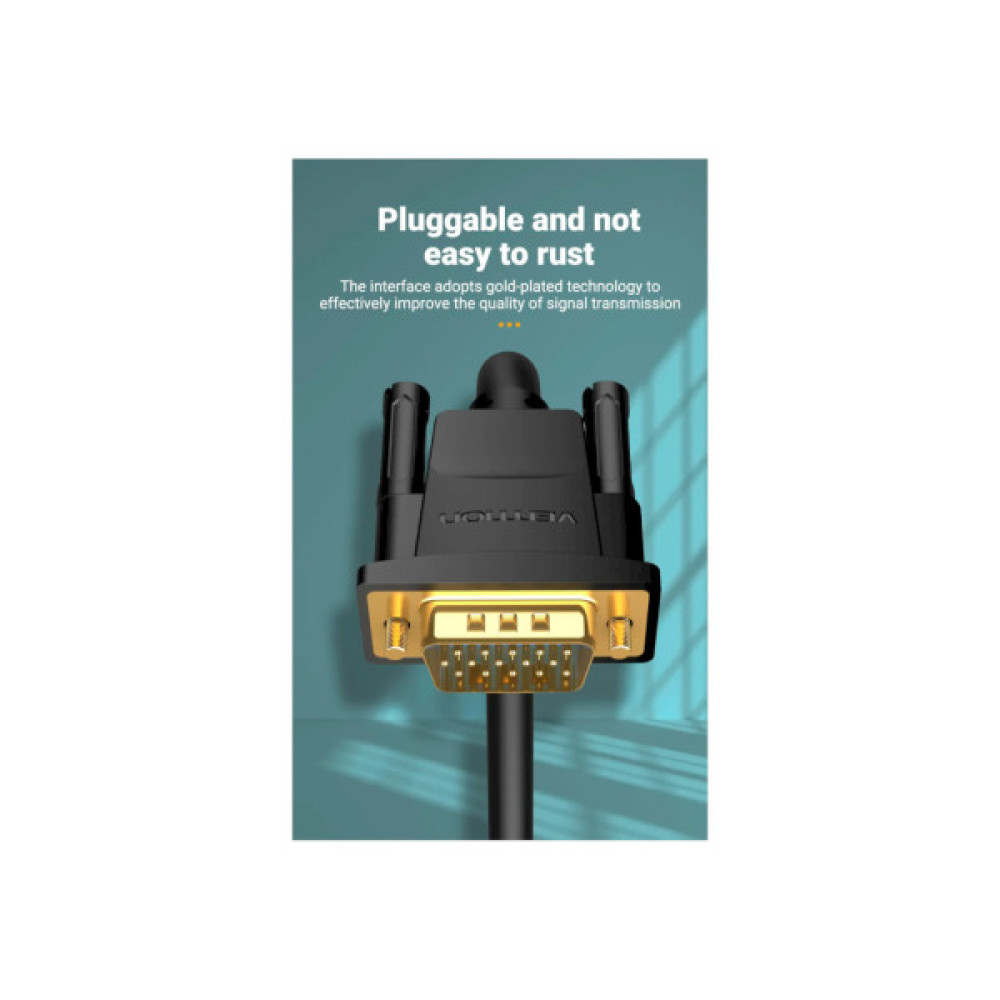 Кабель мультимедійний VGA 15M-15M 2.0m ferrite VENTION (DAEBH)