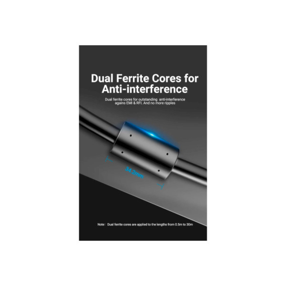 Кабель мультимедійний VGA 15M-15M 2.0m ferrite VENTION (DAEBH)