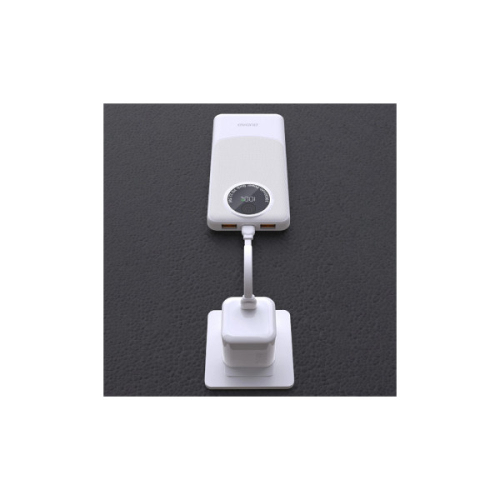 Батарея універсальна Dudao 10000mAh K12 22.5W, PD, QC, 2*USB-A, USB-C(In/Out), White (6976625333875)