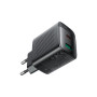 Зарядний пристрій Acefast A106 1xUSB-C PD45W + 1xUSB QC3.0 GaN black (6974316284031)