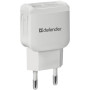 Зарядний пристрій Defender UPA-22 white, 2xUSB, 2.1A (83580) Зарядний пристрій Defender UPA-22 white, 2xUSB, 2.1A (83580)