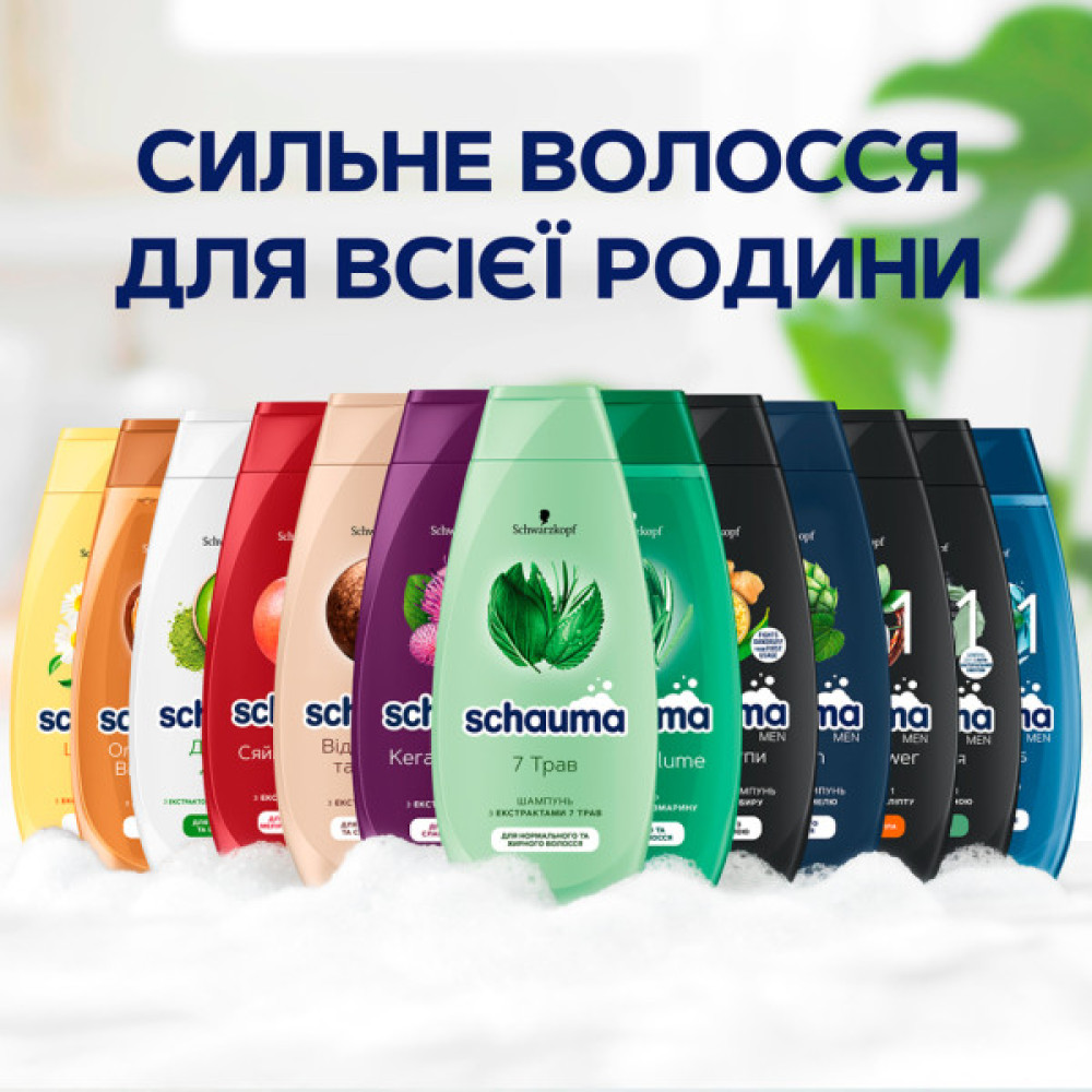 Шампунь Schauma Men з екстрактом хмелю для щоденного догляду 400 мл (3838824086675)