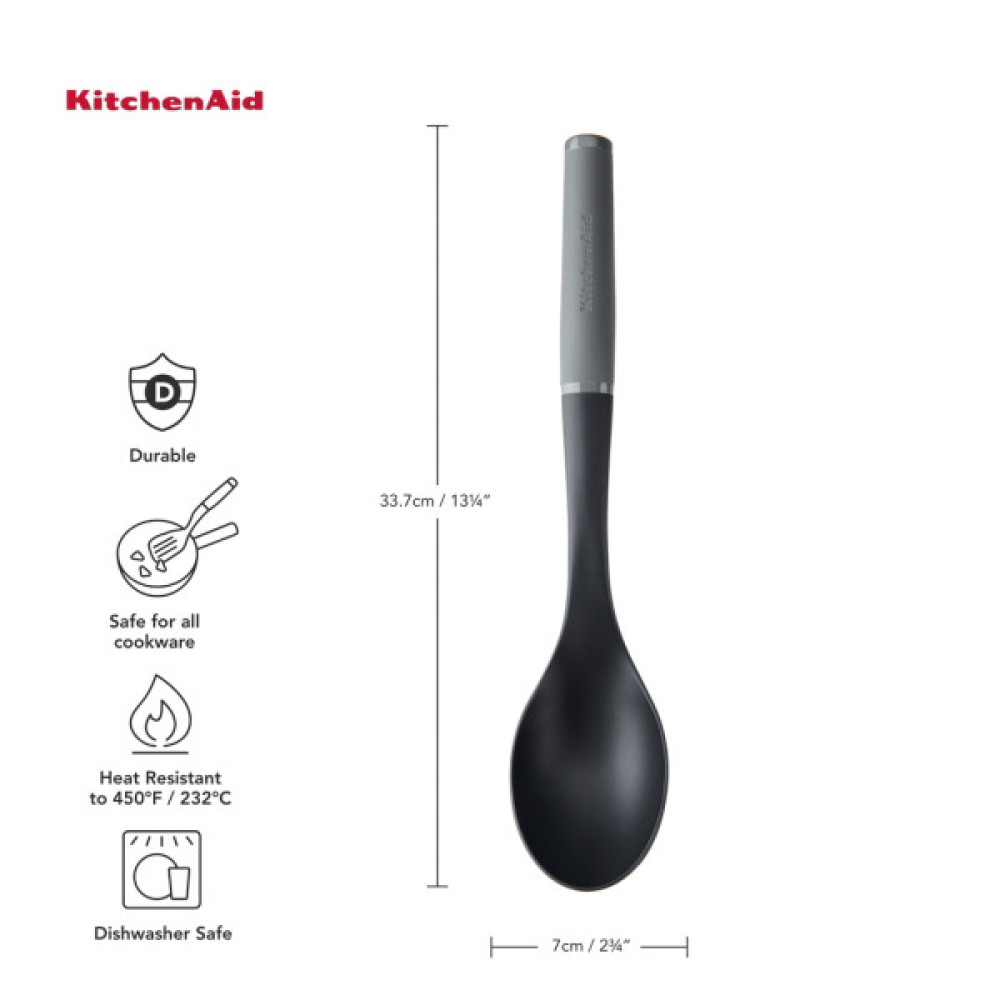 Ложка кухарська KitchenAid Coreline для сервіровки, 34 см, сіра (KAS003OHCGG)