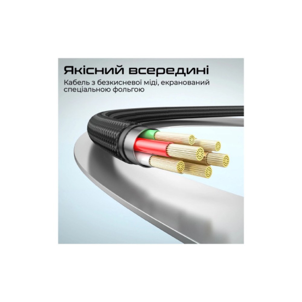 Дата кабель USB-C to USB-C 1.2m Promate (springy.black)