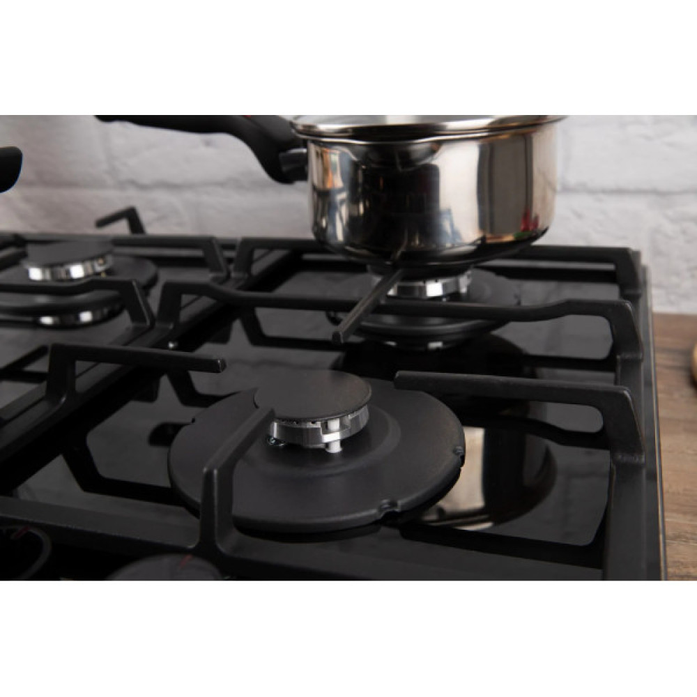 Варильна поверхня Hansa газова на склі,, 59см, чавун, чорний