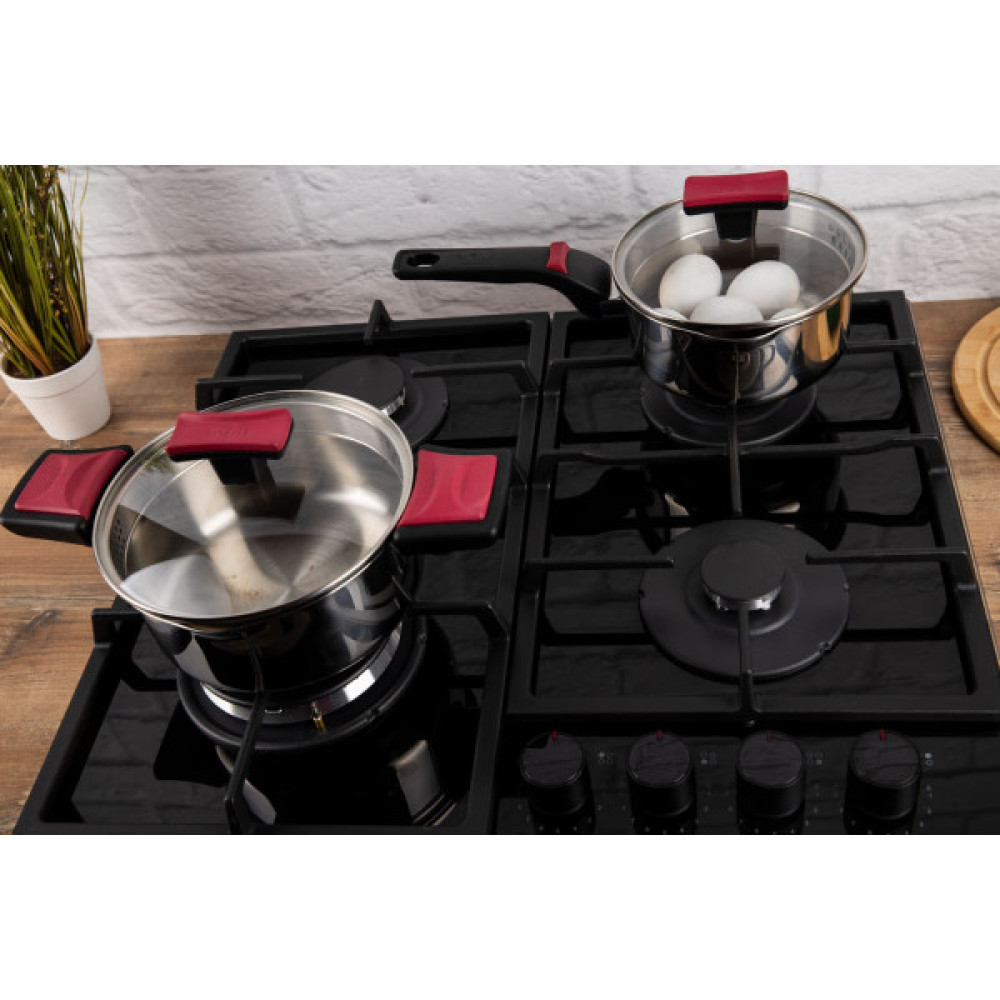 Варильна поверхня Hansa газова на склі,, 59см, чавун, чорний