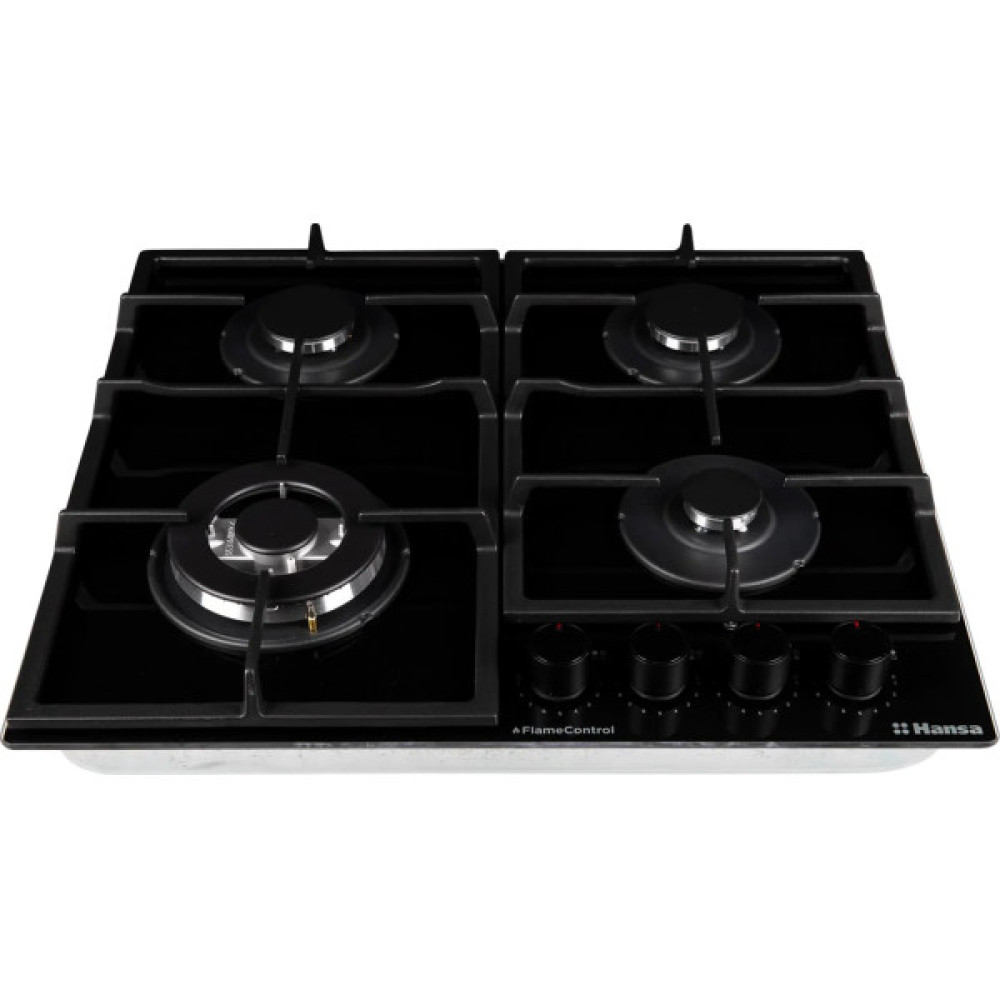 Варильна поверхня Hansa газова на склі,, 59см, чавун, чорний