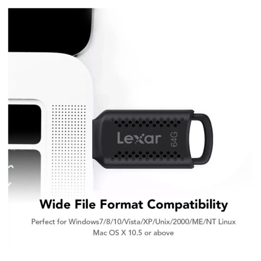 USB флеш накопичувач Lexar 64GB JumpDrive V400 Black USB 3.0 (LJDV400064G-BNBNG)