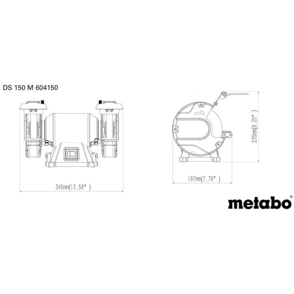 Верстат заточувальний Metabo DS 150 M 370Вт коло 150х20мм 2980об·хв 8.7кг