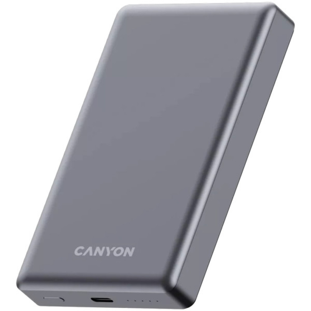 Батарея універсальна Canyon 10000mAh OnPower 510 slim Magsafe PD/20W Dark Grey (CNS-CPB510DG)