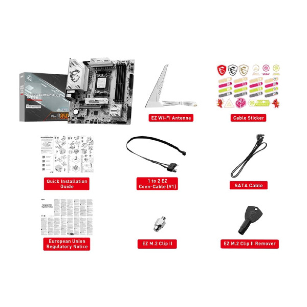 Материнcька плата MSI B850M GAMING PLUS WIFI6E sAM5 B850 4xDDR5 M.2 HDMI DP WiFi BT mATX