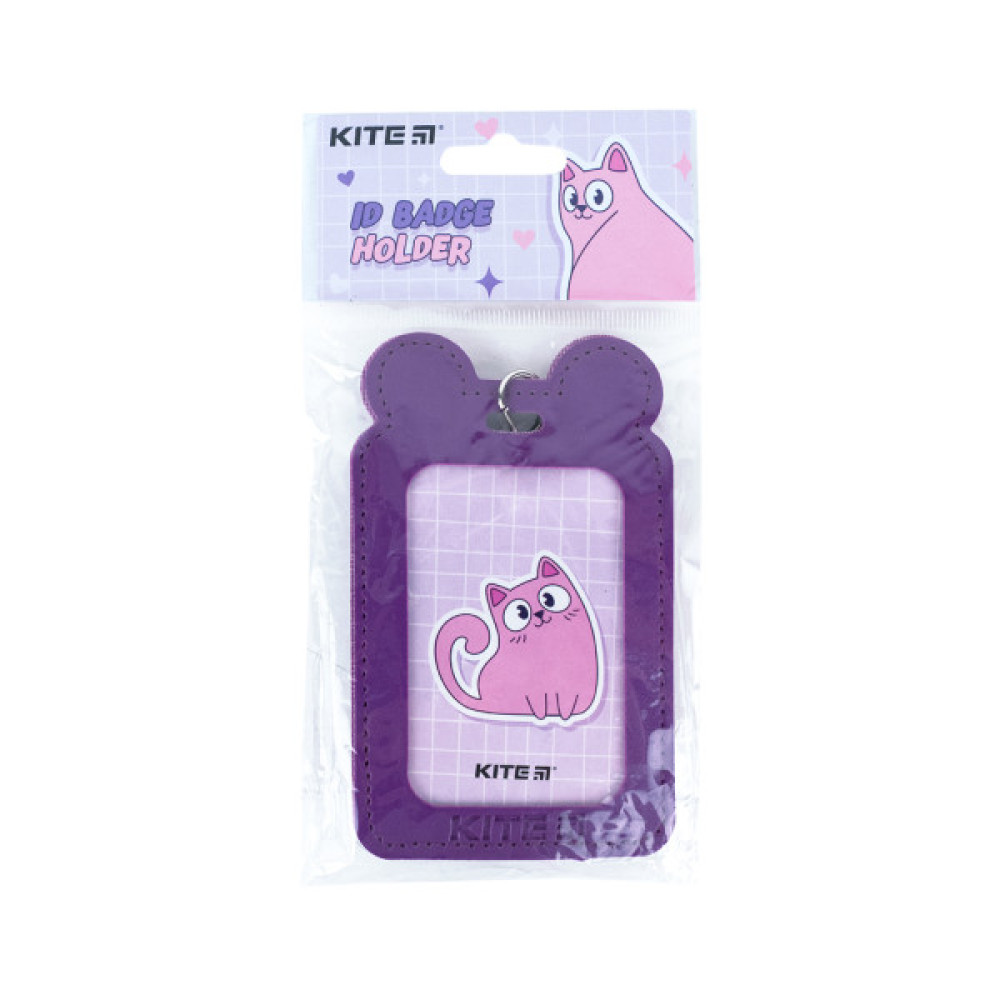 Бейдж Kite вертикальний на шнурку, фіолетовий (K24-296-1)