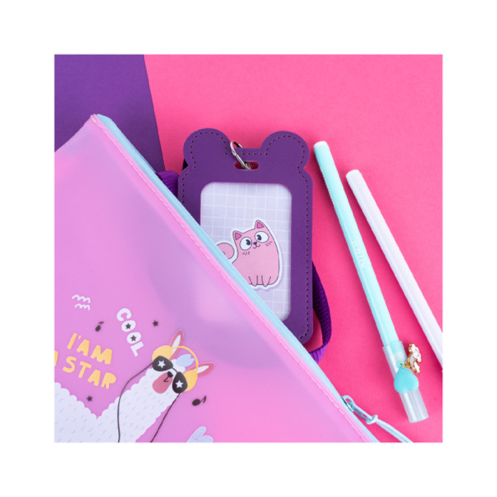 Бейдж Kite вертикальний на шнурку, фіолетовий (K24-296-1)