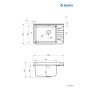 Мийка кухонна Deante Garden, полістирол, прямокут., без крила, 505х350х252мм, чаша - 1, до стіни, сірий