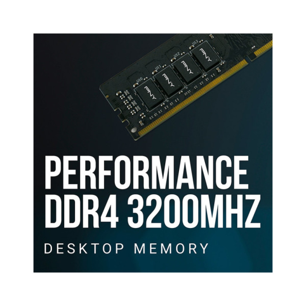 Модуль пам'яті для комп'ютера DDR4 16GB 3200 MHz Bulk PNY (MD16GSD43200-SI / M4U16S682QMMM52-12)