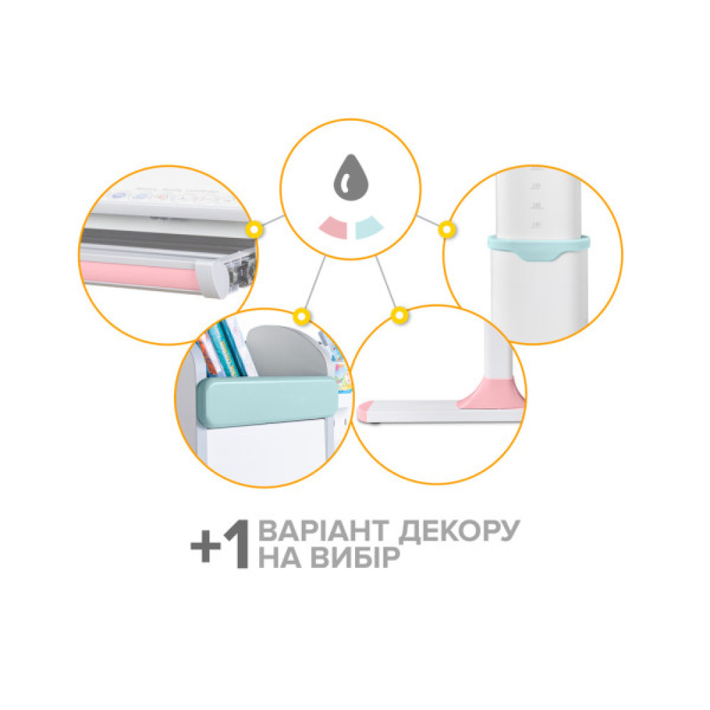 Парта Mealux Edmonton Multicolor Grey з полицею (BD-610 W/МС + G с полкой)