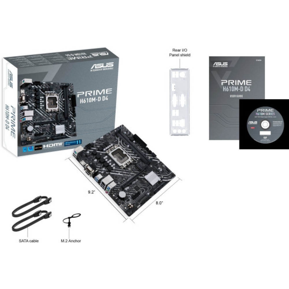 Материнcька плата ASUS PRIME H610M-D D4 s1700 H610 2xDDR4 M.2 HDMI D-Sub mATX